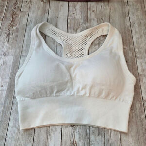 Women's Pro-Fit White Sports Bra Size S